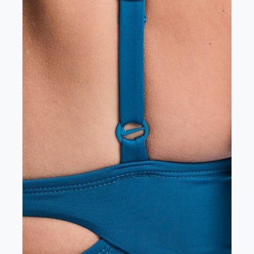 Women's one-piece swimsuit Nike Essential V-Neck green abyss