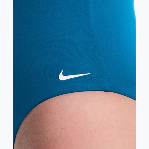 Women's one-piece swimsuit Nike Essential V-Neck green abyss