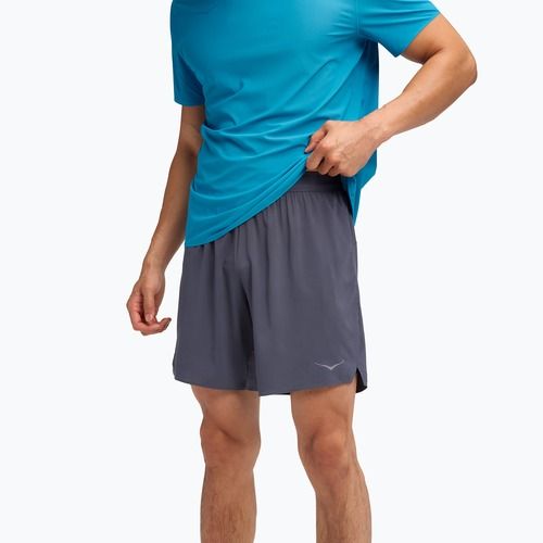 Men's running shorts HOKA Glide 7'' 2in1 charcoal grey