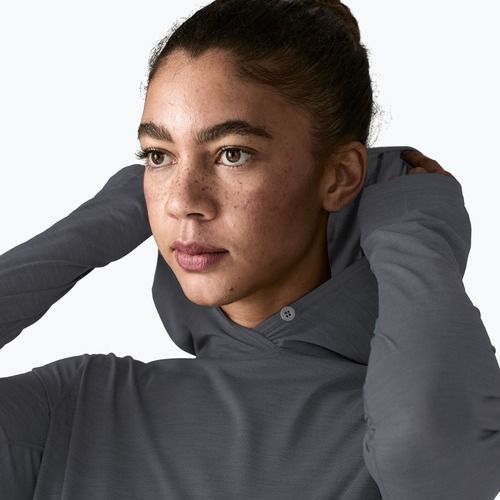 Women's sweatshirt Patagonia Capilene Cool Ultra Hoody smolder blue/light smolder blue x-dye