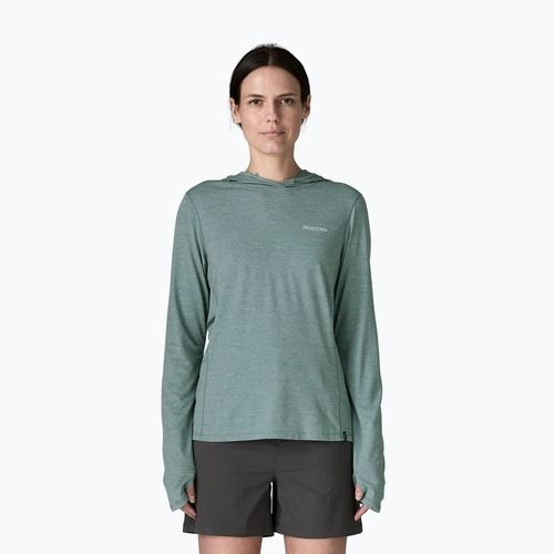 Women's sweatshirt Patagonia Capilene Cool Sun Hoody nouveau green/blue sage x-dye