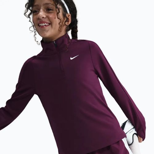 Children's training longsleeve Nike Dri-Fit 1/4 Zip bordeaux/white