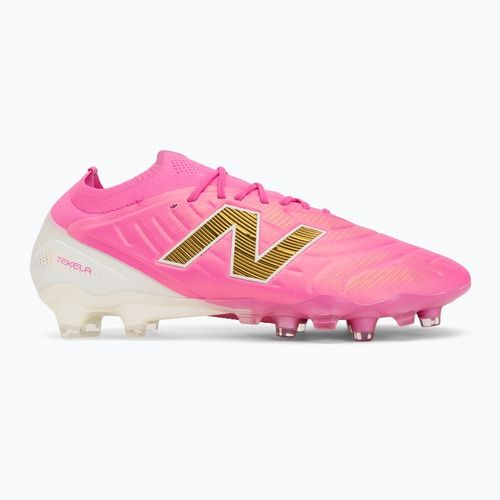 Football boots New Balance Tekela Elite Low V5 FG pink heat/metallic gold/pink satin