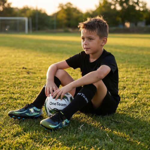 Children's football kit OneTeam Precision Set shirt and shorts black