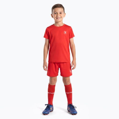 Children's football kit OneTeam Precision Set shirt and shorts red