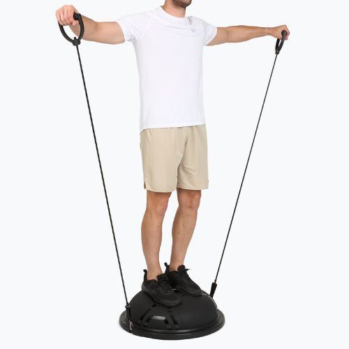Gym ball XTREXO proFIT with resistance bands black