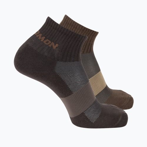 Socks Salomon Evasion Ankle 2 pairs dark earth/walnut