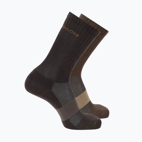 Socks Salomon Evasion Crew 2 pairs dark earth/walnut