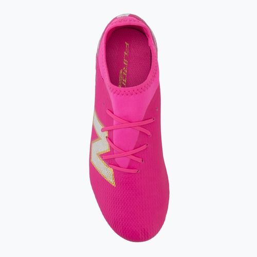 Children's football boots New Balance Furon Team V8 FG pink heat/sea salt/gold metallic
