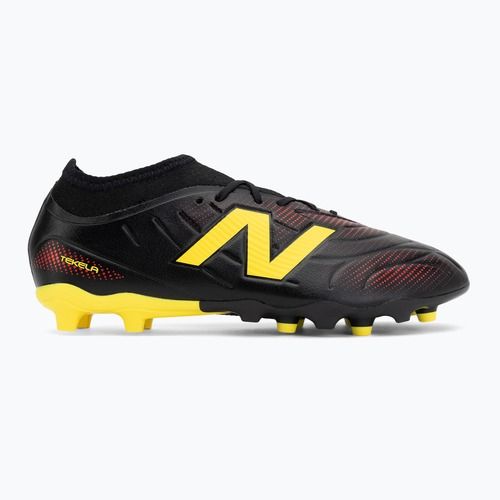 Children's football boots New Balance Tekela Team V5 black 100/punch yellow/fire cracker