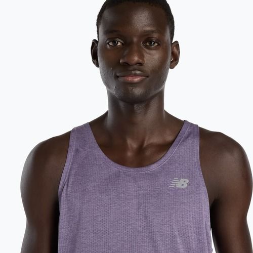 Men's T-shirt New Balance Singlet Athletics candied violet heather