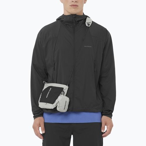 Men's Windbreaker Jacket Salomon Outwind Full Zip deep black