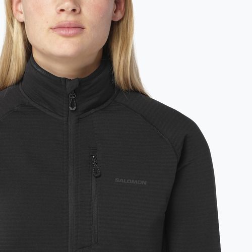Women's fleece sweatshirt Salomon Lightwarm Full Zip deep black