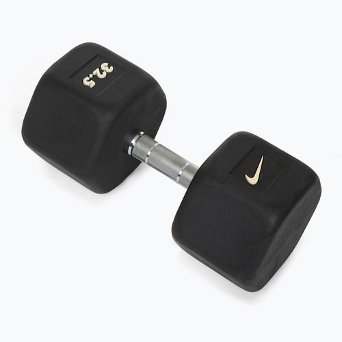 Rubber-coated dumbbell Nike Strength Hex Dumbbell 32,5 kg black/white
