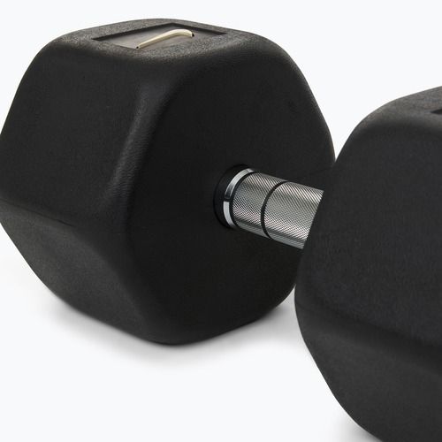 Rubber-coated dumbbell Nike Strength Hex Dumbbell 32,5 kg black/white