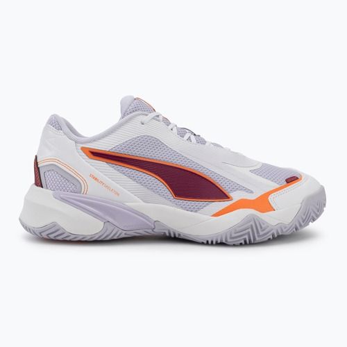 Women's handball shoes PUMA Solarstrike 4 puma white/heat fire/lilac crush berry