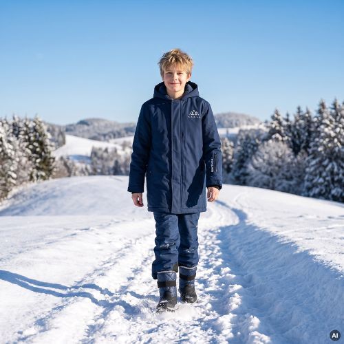Children's snow boots KADVA Andes WP JR navy blue
