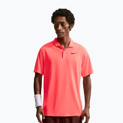 Men's tennis T-shirt Nike Court Dri-Fit Polo Solid hot lava/black