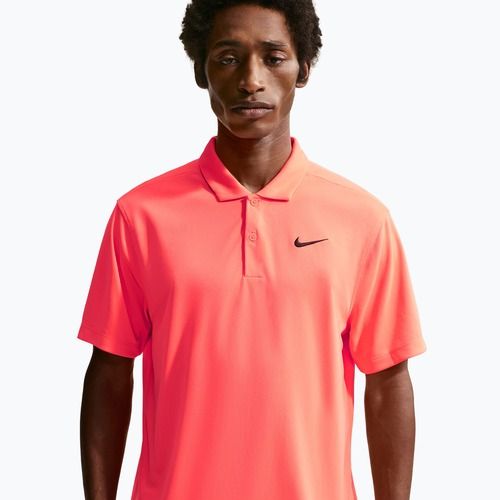 Men's tennis T-shirt Nike Court Dri-Fit Polo Solid hot lava/black