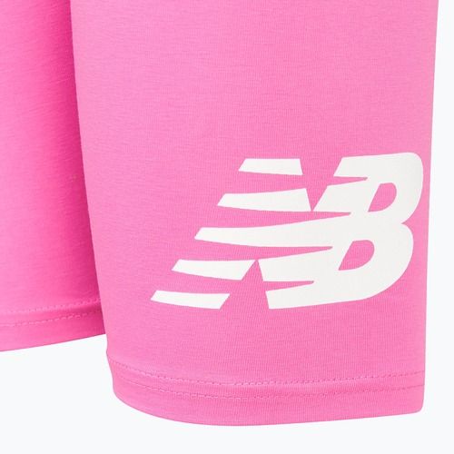 Children's shorts New Balance Stacked Logo Cycle pink satin