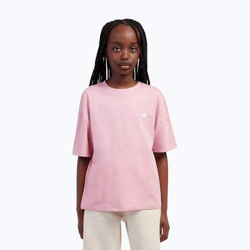 Children's T-shirt New Balance Jersey Small Logo Tee pink taffy