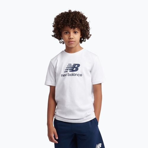 Children's set New Balance Stacked Logo Tee & FT Short nb bright white