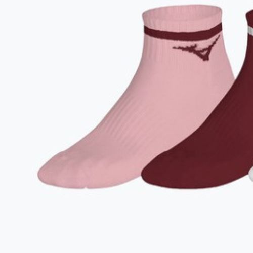 Socks Mizuno Training Mid With Line 3 pairs pinkesque/lava falls/white