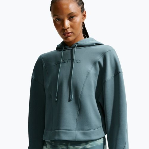 Women's training sweatshirt Nike Pro Therma-Fit Hoodie mineral slate/white