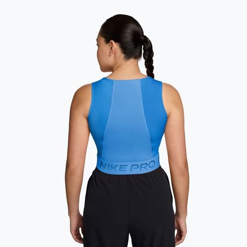 Women's training T-shirt Nike Pro Dri-Fit university blue/light photo blue/white