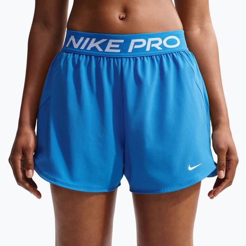 Women's training shorts Nike Pro 2in1 light photo blue/white