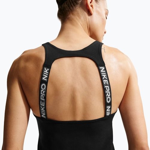 Women's training T-shirt Nike Pro Dri-Fit TT black/white/metallic silver