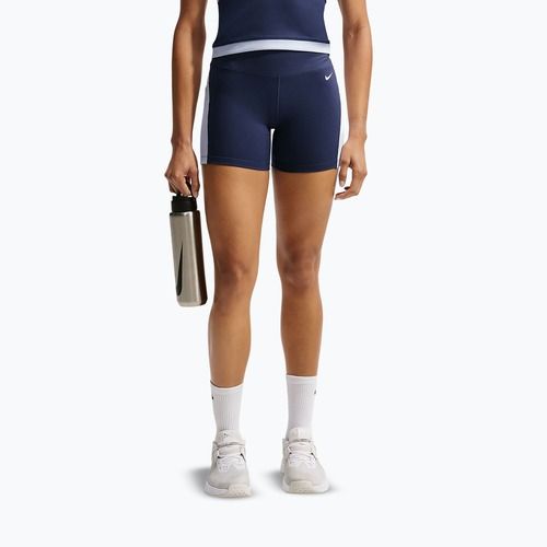 Women's shorts Nike One High Waisted Biker 5" midnight navy/hydrogen blue/white