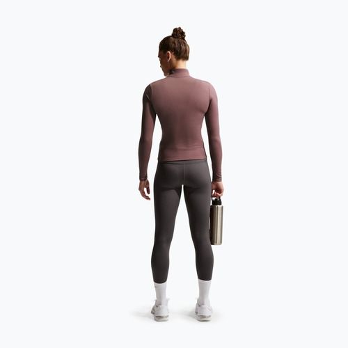 Women's training sweatshirt Nike One Fitted Dri-Fit Full-Zip burgundy tattoo/white