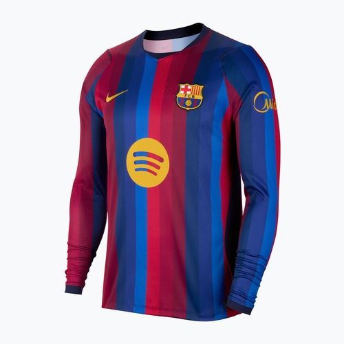 Men's long-sleeve football jersey Nike FC Barcelona Dri-Fit Stadium Home LS deep garnet/blue void/mineral yellow