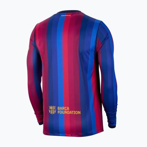 Men's long-sleeve football jersey Nike FC Barcelona Dri-Fit Stadium Home LS deep garnet/blue void/mineral yellow