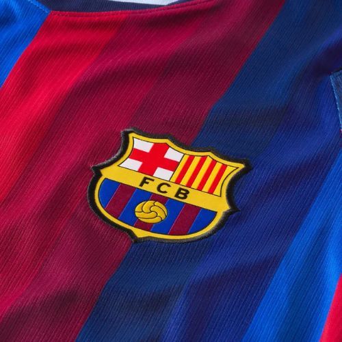 Men's long-sleeve football jersey Nike FC Barcelona Dri-Fit Stadium Home LS deep garnet/blue void/mineral yellow