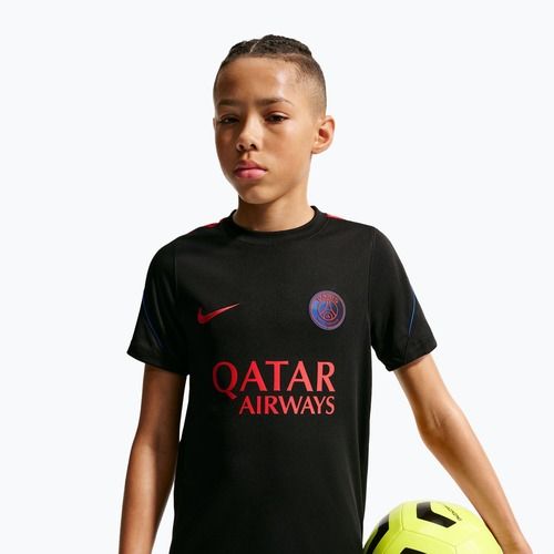 Children's football shirt Nike Paris Saint-Germain Strike Dri-Fit black/hyper royal/global red/global red