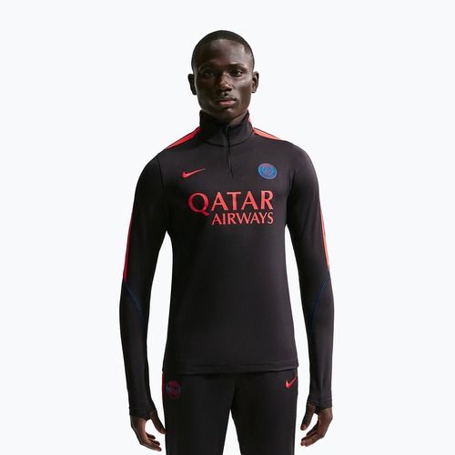 Men's football sweatshirt Nike Paris Saint-Germain Strike Dri-Fit Soccer Knit Drill Top black/global red/global red