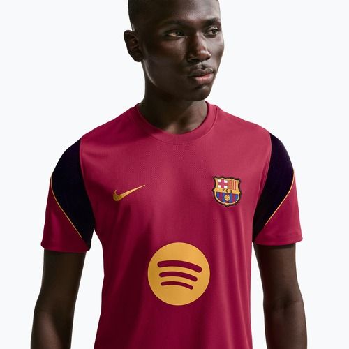 Men's football shirt Nike FC Barcelona Strike Soccer Dri-Fit noble red/blackened blue/mineral yellow