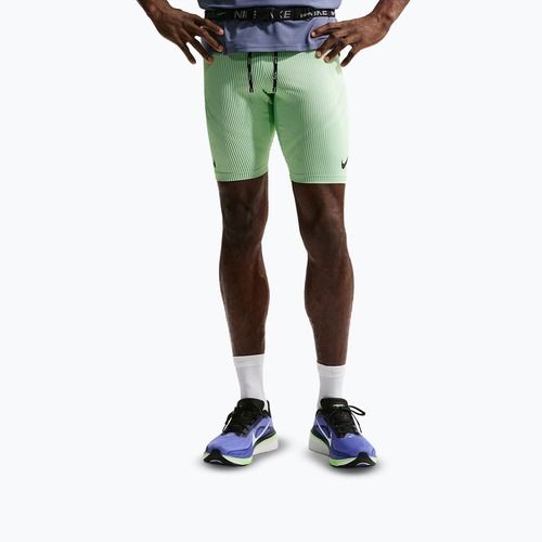 Men's training leggings Nike AeroSwift Dri-Fit ADV 1/2 Tights lime blast/steam/light silver/black