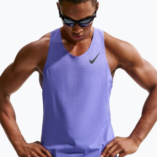 Men's running T-shirt Nike AeroSwift Dri-Fit ADV sapphire/black