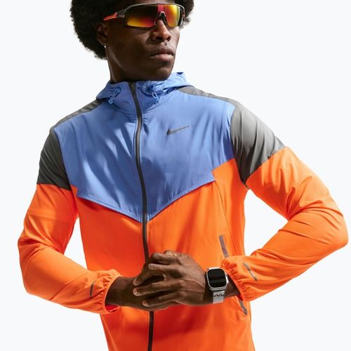 Men's running jacket Nike Impossibly Light Windrunner total orange/royal pulse/smoke grey