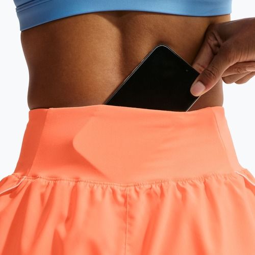Women's running shorts Nike Tempo Swoosh Dri-Fit Mid-Rise Brief-Lined orange pulse/white