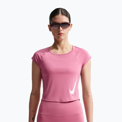 Women's running T-shirt Nike Swoosh Run Dri-Fit peony/photon dust/white