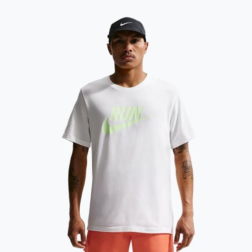 Men's running T-shirt Nike Dri-Fit Running white/barely volt