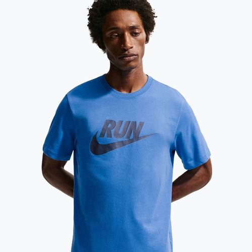 Men's running T-shirt Nike Dri-Fit Running blue crystal/thunder blue