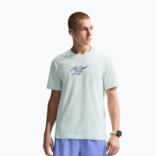 Men's running T-shirt Nike AeroSwift Dri-Fit barely green/lapis