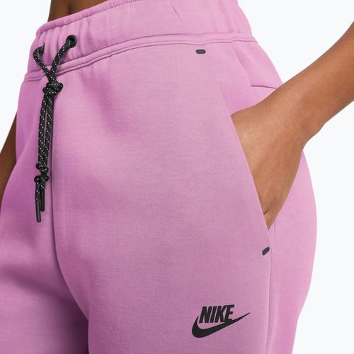 Women's trousers Nike Sportswear Tech Fleece Mid-Rise light magenta/black