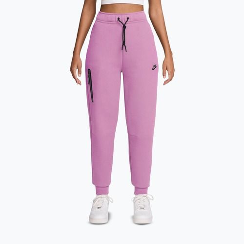 Women's trousers Nike Sportswear Tech Fleece Mid-Rise light magenta/black