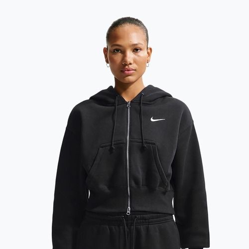 Women's sweatshirt Nike Sportswear Phoenix Fleece Loose Full-Zip black/sail